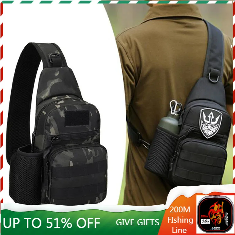 

Outdoor Bags Military Backpack Tactical Molle Chest Pack Single Sling Shoulder Bag Crossbody Pack Hiking Hunting Bottle Pouch