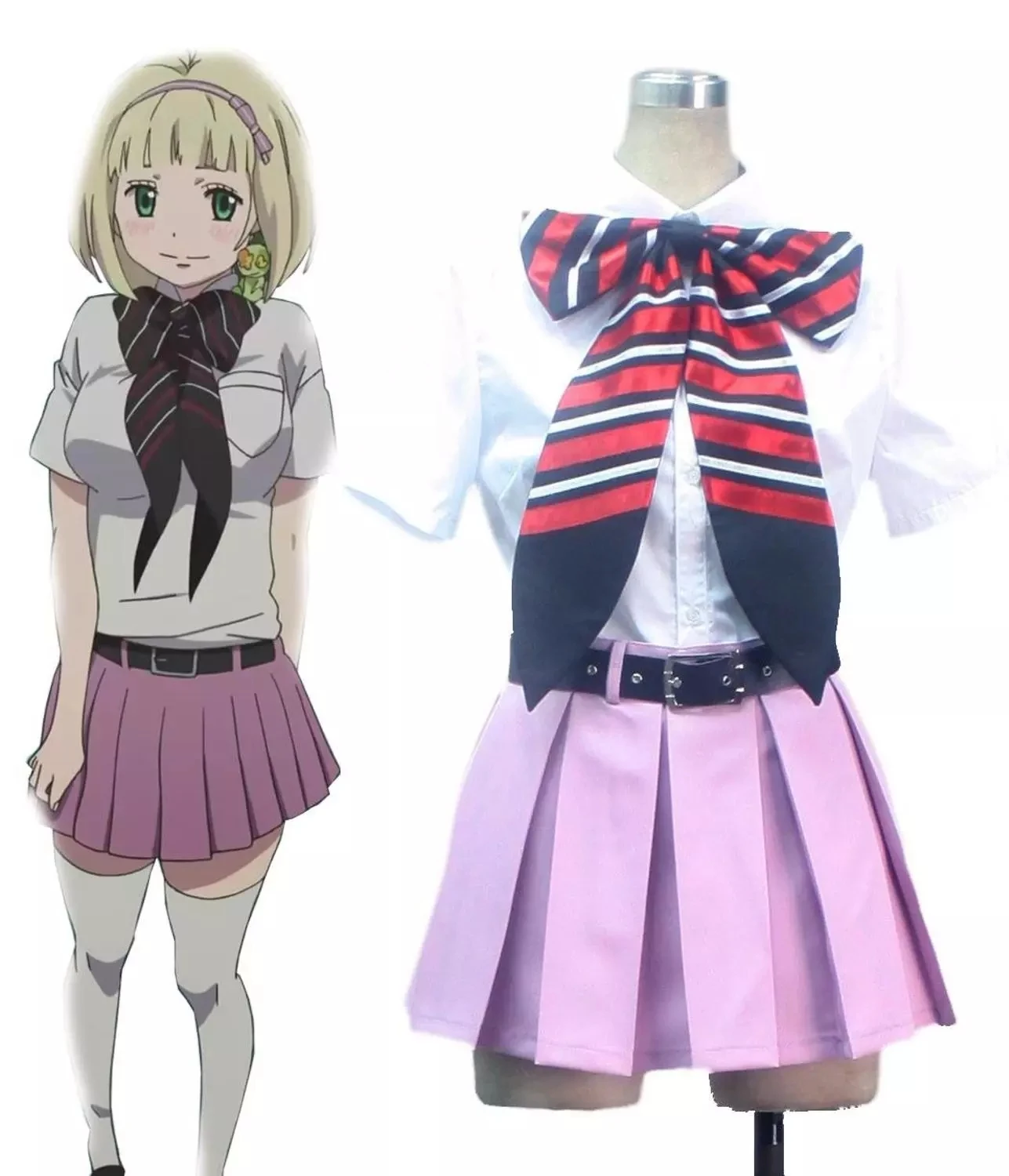 Anime Blue Exorcist Ao no Cosplay Shiemi Moriyama Costume School Uniform Full Set Wig and Toy | Тематическая одежда и