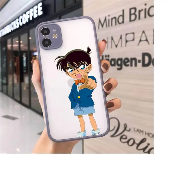 

Japan anime Detective Conan Phone Cases matte transparent For iphone 7 8 11 12 plus mini x xs xr pro max cover