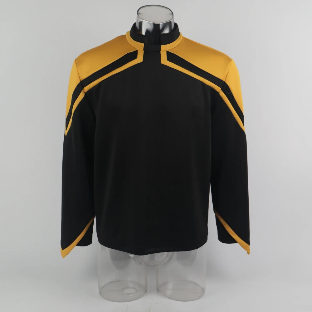 

Star Admiral JL Picard Uniform Trek Cosplay Startfleet Male Red Gold Blue Men Top Shirts Coat Adult Halloween Costume Prop