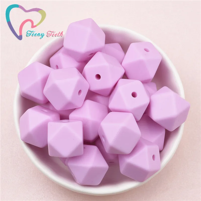 10 шт. бледно розовые силиконовые шестигранные бусины для прорезывания