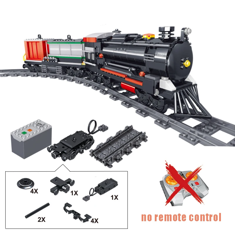 Паровой поезд железнодорожная локомотивная модель Электрический конструктор