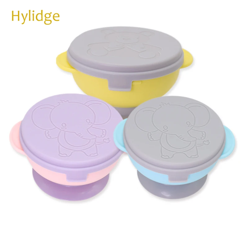 Детская тарелка с присоской Hylidge для еды Пищевая силиконовая посуда портативная