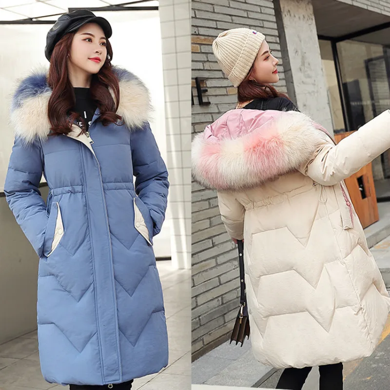 Новинка 2019 зимняя женская куртка длинное пальто с капюшоном Толстая теплая