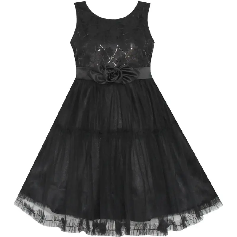 Sunny Fashion платья для девочек новогодние костюмы Цветок Девушка Платье Shinning Блестки