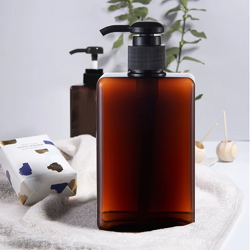 

2/4PCS 280ML Square Empty Pump Dispensers Refillable Bathroom Pump Bottle Essential Oils Lotion Shampoo Dispenser Containers