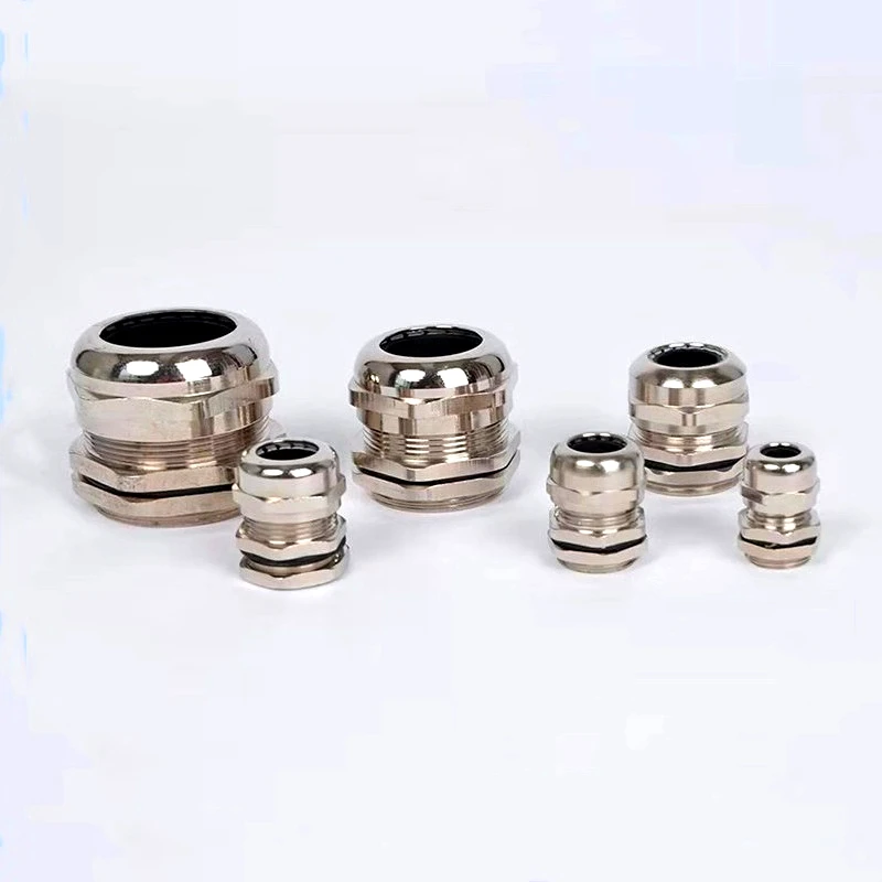 

1pc / lot brass nickel Metal IP68 waterproof cable glands Cable bushings connector for 3-44mm high quality cable