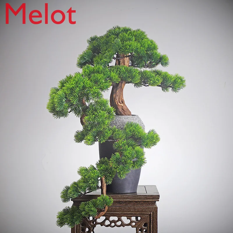 

Vase Simulation Arborvitae Bonsai Decoration New Chinese Style Home Ornament Soft Decoration Welcome Pine Tree Book DesktopShelf