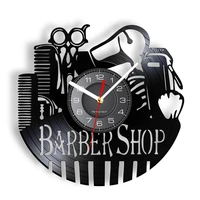 barber shop profession vinyl record wall clock hairstylist home decor clock hair salon business sign wall watch hairdresser gift