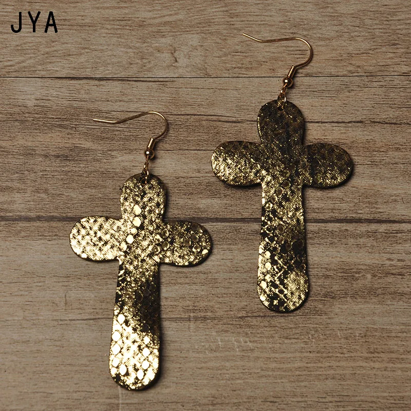Женские серьги из натуральной кожи Cpop Cross длинные массивные модные ювелирные