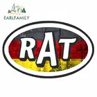 EARLFAMILY, 13 см x 8,2 см, крыса, овальная забавная пародия, дизайн с фотографией, Виниловая наклейка на заднюю панель автомобиля