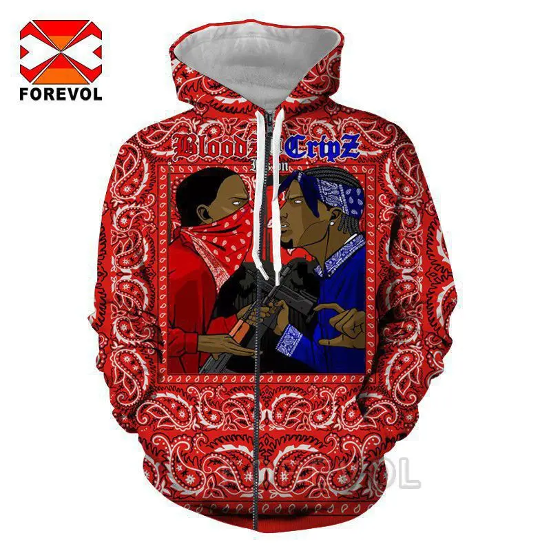 

hip hop tops punk personality hoodie 3d print blood gang men women hoodies sweatshirt oversized harajuku streetwear clothes