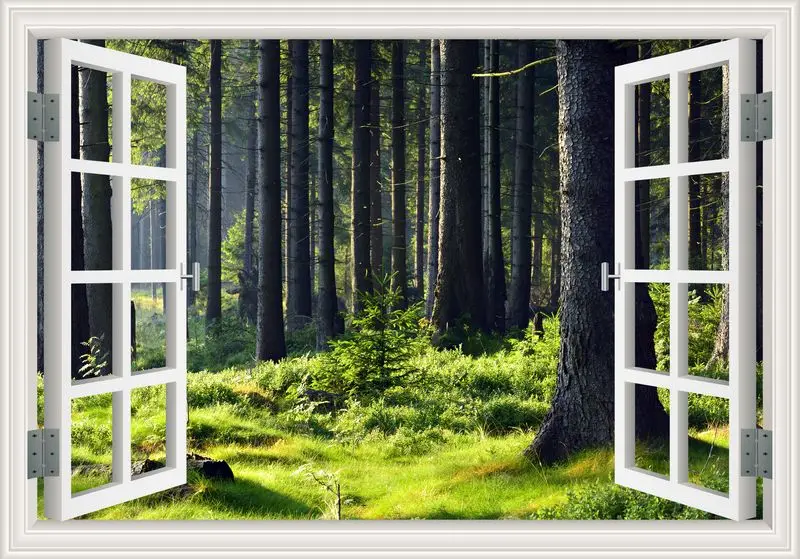 

3D наклейка на стену AsenArt лес