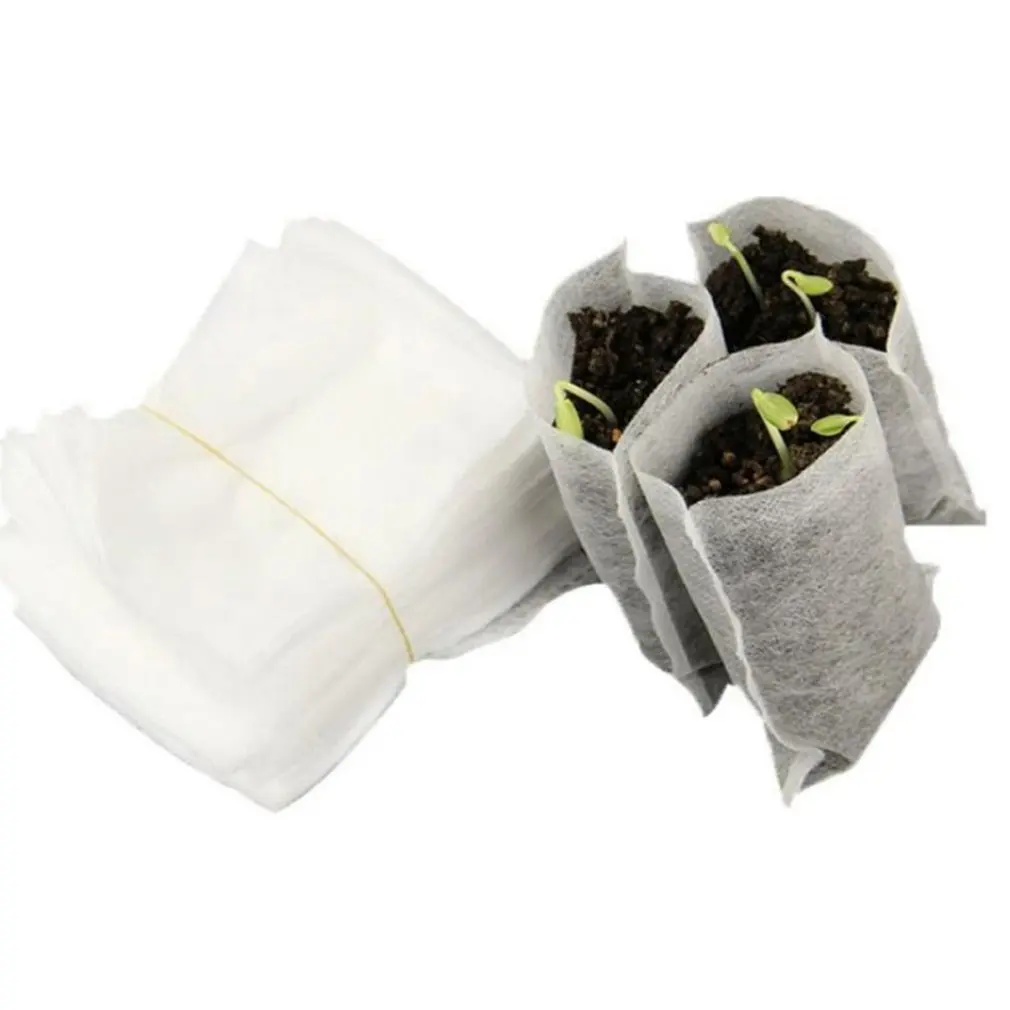 

100 pcs/pack Environmental Protecting Nursery Pots Seedling Raising Storage Bags Non-woven Nursery Bags Garden Supplies