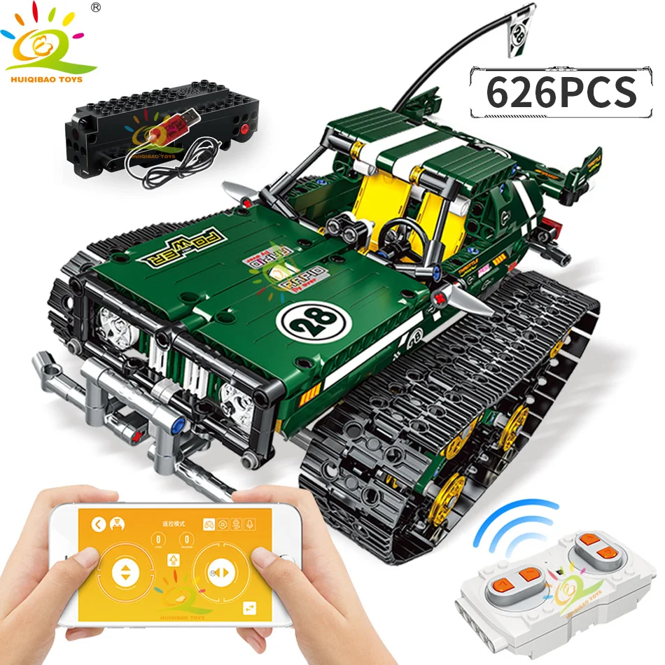 HUIQIBAO игрушки 626 шт RC приложение дистанционное управление гусеничный гоночный
