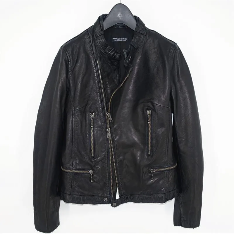 

Vintage women genuine leather jackets sheep skin water wash vintage genuine leather coat