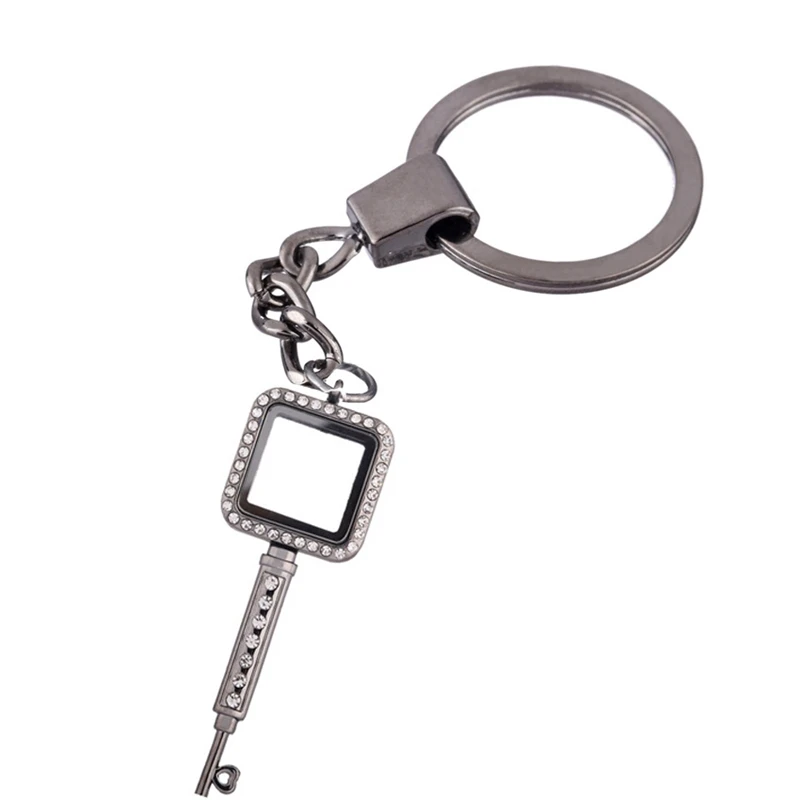 4 шт. цвета на выбор Стразы квадратный ключ стеклянный плавающий брелок с