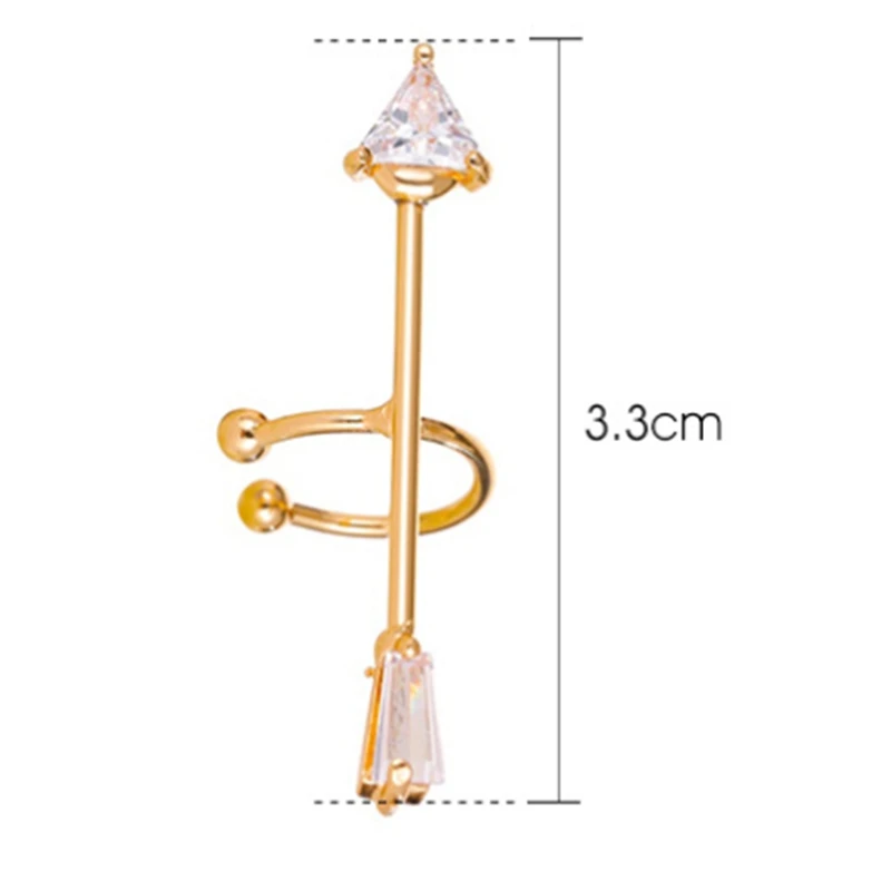

New Temperament Zircon Arrowhead Ear Clip Simple Wild Single Earrings Without Pierced Earrings for Women
