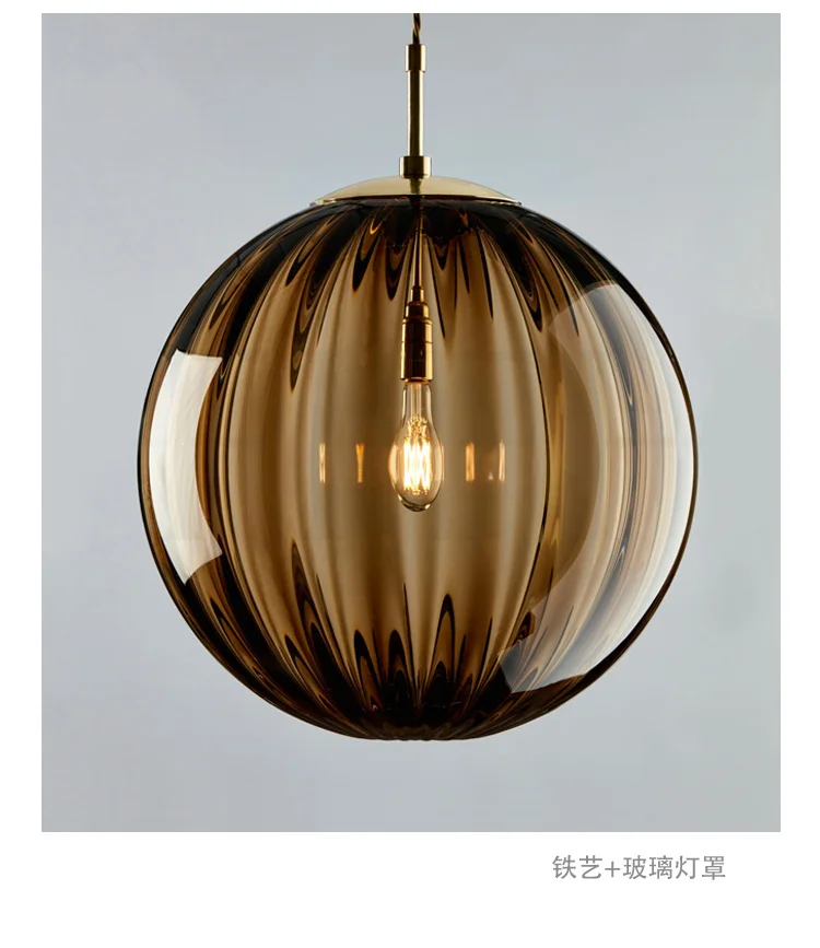 Modern Simple Glass Single Head Hanging Lamp Colorful Creative Individual Designer Pednant Lights Living Room Bedrom Bar Hall