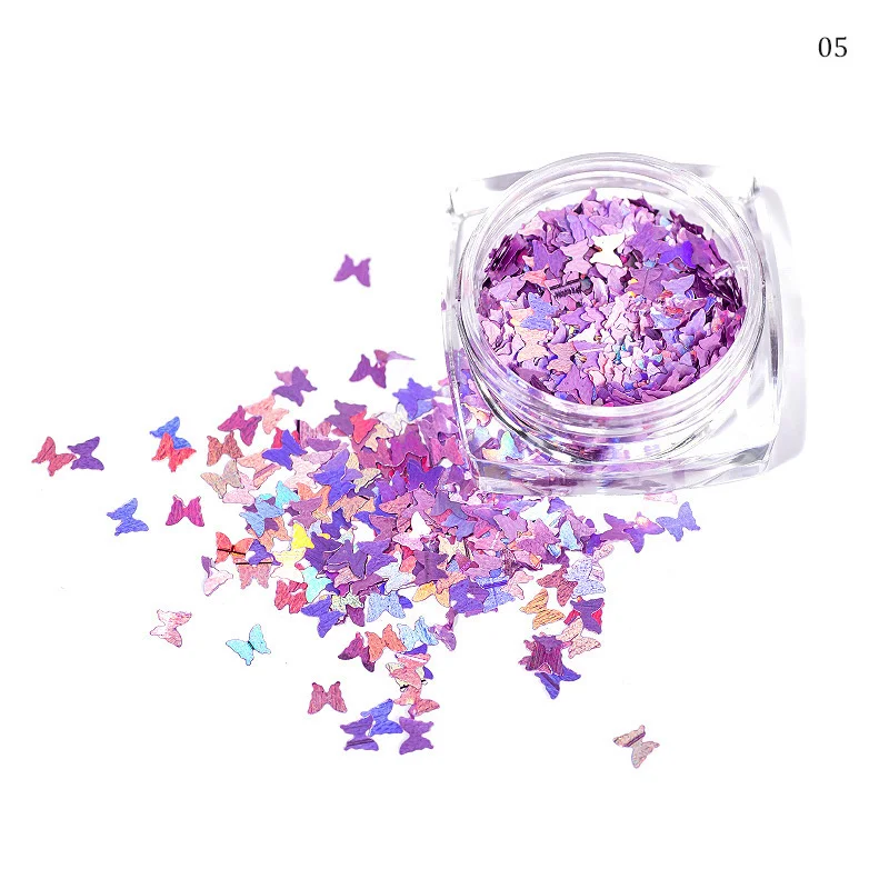 

Butterfly lip gloss 12 colors, gloss, laser, flash, 3G, for decoration, DIY