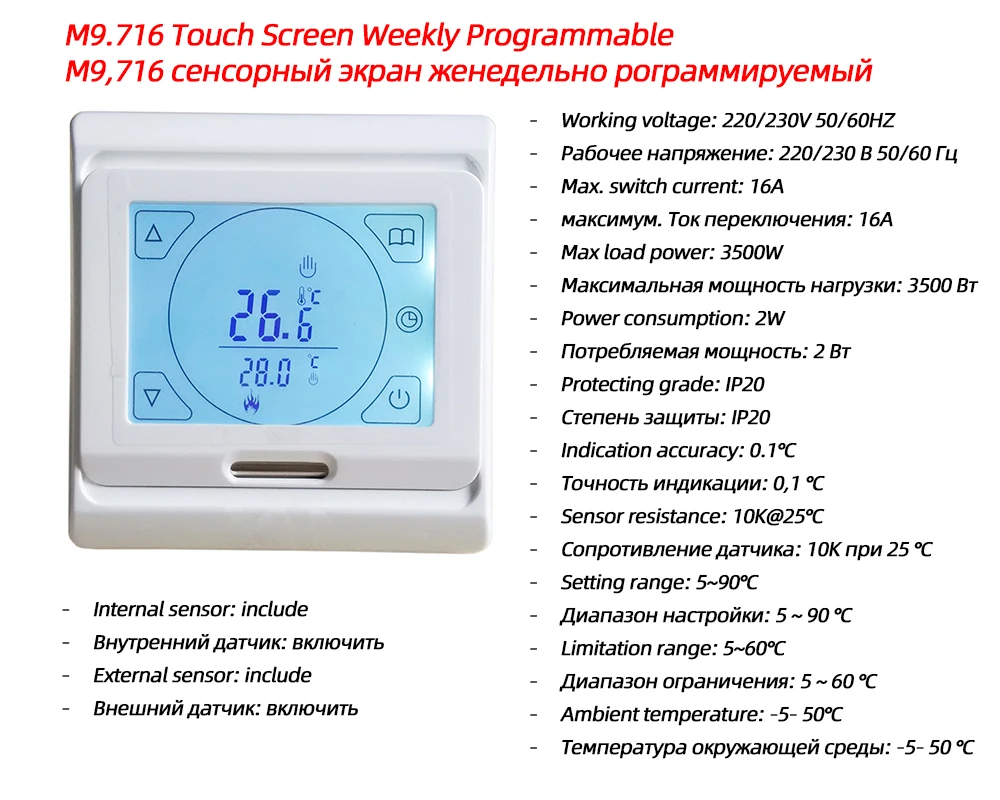 8~ 15m2 150 Вт/м2 инфракрасный с термостатом Wi-Fi коврик для подогрева пола с двойным проводником Электрический Теплый Комплект ковриков