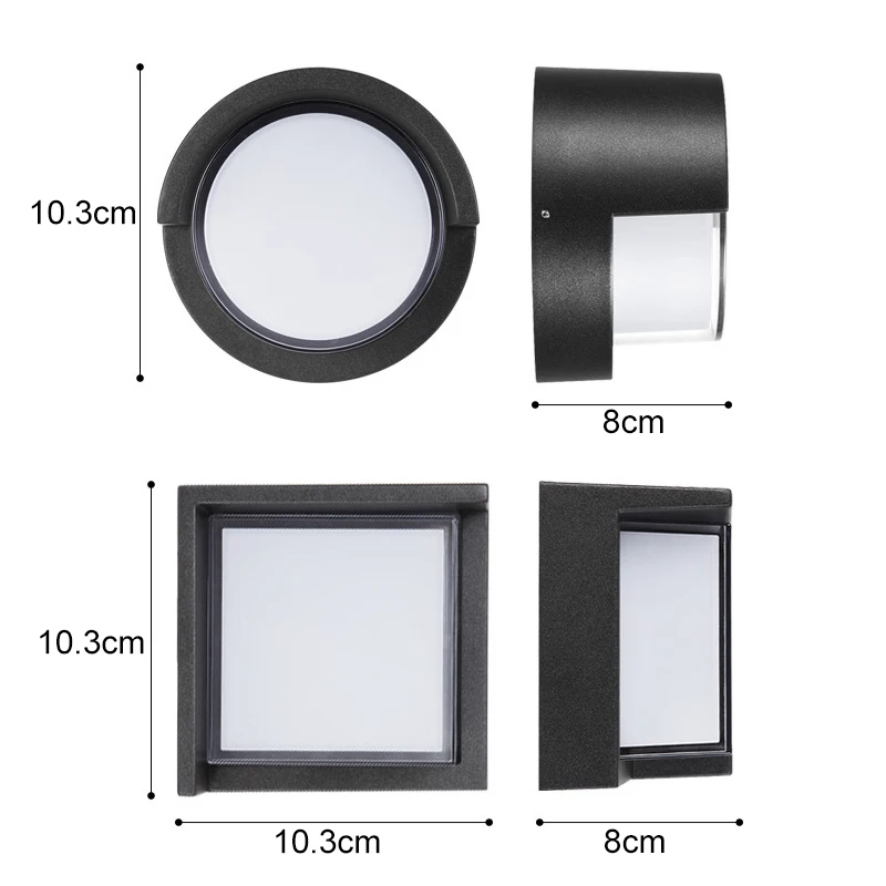 

LED Outdoor Waterproof Balcony Wall Lamp Super Bright Villa Doorway Corridor Courtyard Table Lamp Aluminum Sconce Light AC86-265