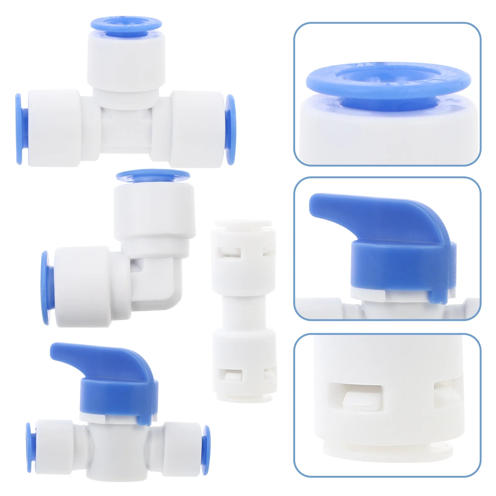 

1 Set 12Pcs Water Purifiers Filters Fittings Quick Tube Connect Fittings (Blue)