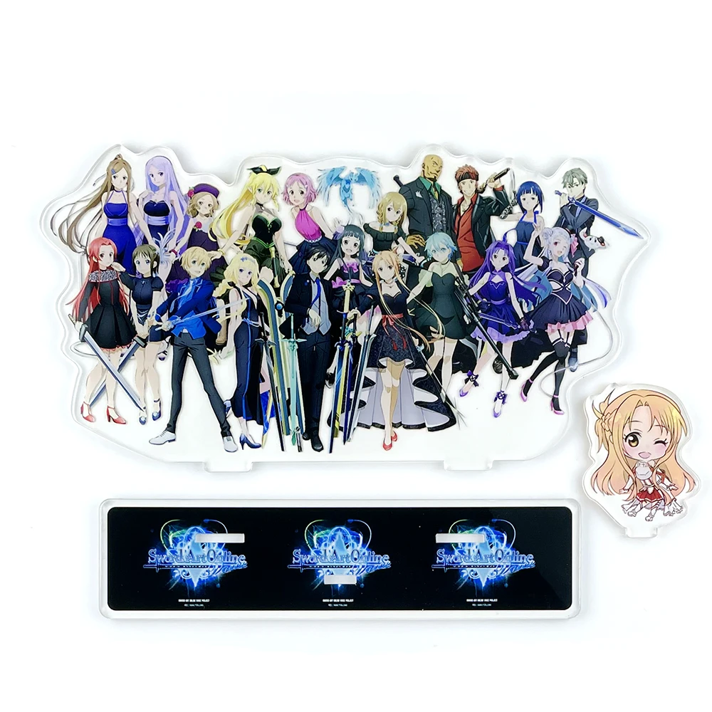 

BIG SIZE Sword Art Online SAO group Kirito Asuna Yui Leafa Shino Eugeo acrylic standee figurines desk decoration cake topper