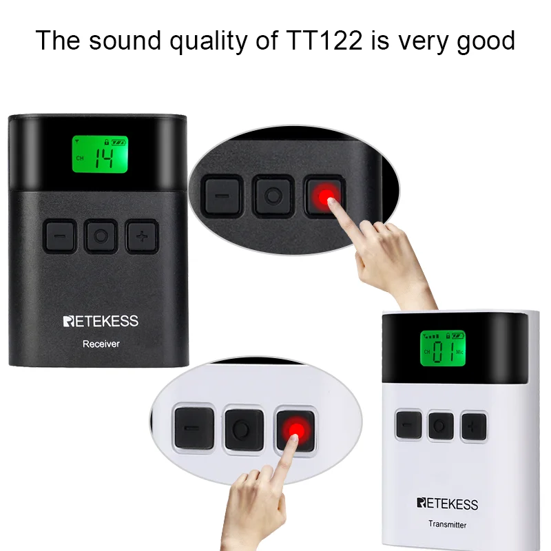 RETEKESS TT122 Wireless Tour Guide System 1 Transmitter+ 5 Receivers for Church Factory Training Goverment Meeting | Электроника