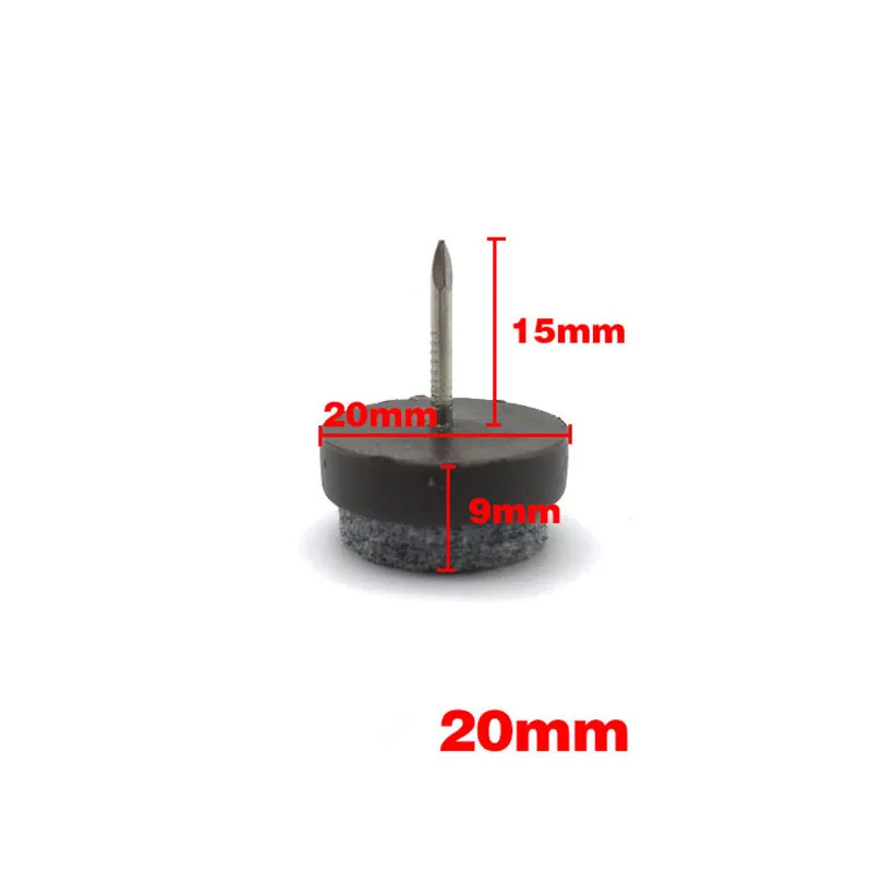 brown 20mm KK& FING 30 шт стул стол мебель ноги дно ноги скользит противоскользящая плитка пластиковый коврик пол ногтей деревянный пол протектор ногтей - Цвет: brown 20mm