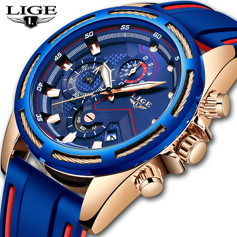 Relogio Masculino 2019 Новинка LIGE спортивные хронограф мужские часы лучший бренд класса