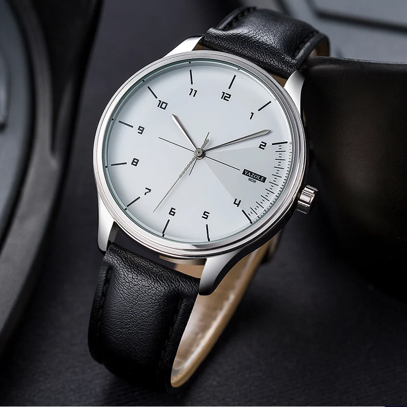 

Yazole модные водонепроницаемые мужские часы лучший бренд класса люкс кожаный аналог кварцевые часы мужские повседневные relogio masculino erkek kol saati