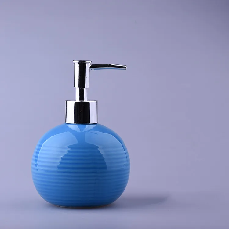 blue Прямая, керамическая эмульсия, суб-упаковка, пустая бутылка для дома, ванной комнаты, отеля, хранения шампуня, геля для душа, бутылка для мыла для рук - Цвет: blue
