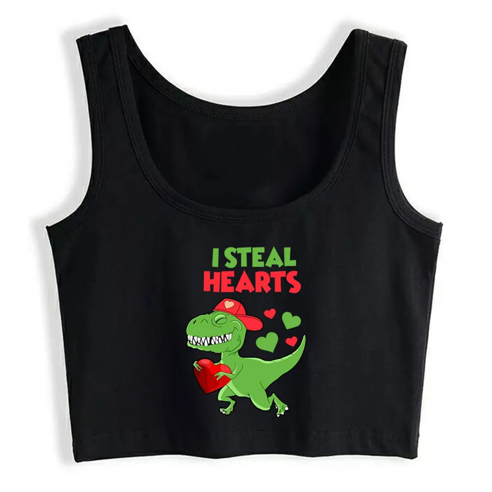 

Crop Top Women Valentines Day Kids Dinosaur Rex Lover I Steal Harajuku Tank Top Women Print Women Clothes