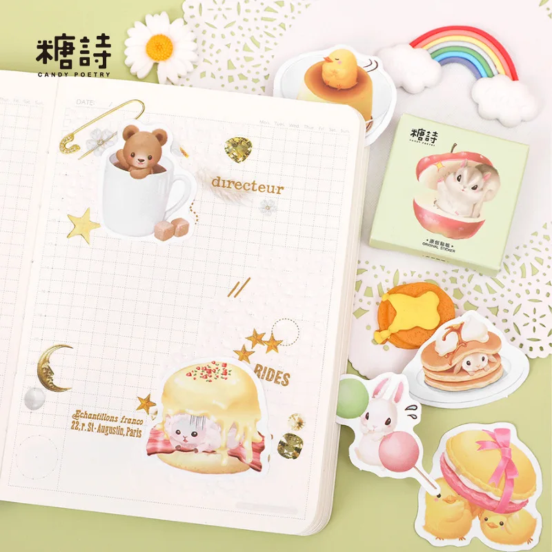

45 pcs/set Kawaii Fruit Animal Party Paper Sticker Scarpbooking Diy Journal Sticker Diary Stationery Sticker Cute Label