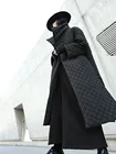 Женская Стеганая куртка с отложным воротником, длинное хлопковое пальто с разрезом сбоку, стеганое пальто со стразами и высоким воротником, зимняя куртка с поясом, 2020