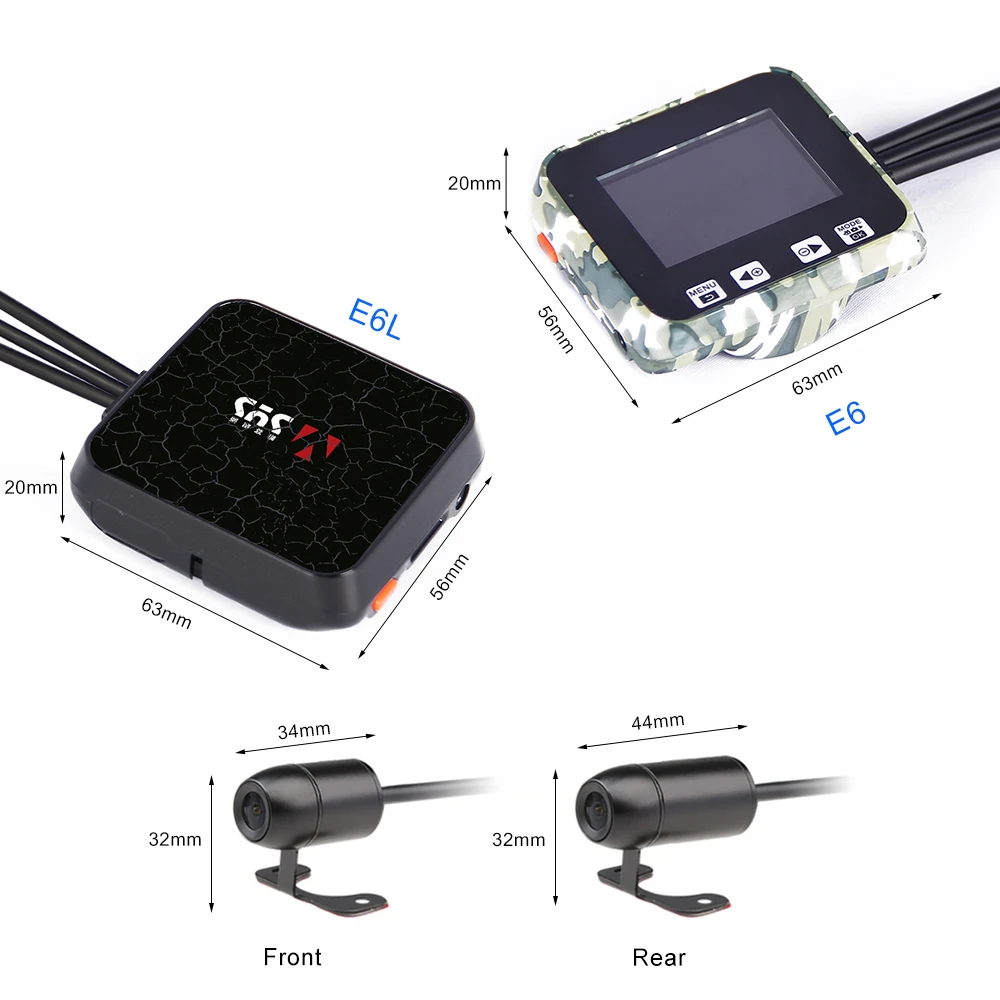 E6L E6 WiFi мотоциклетная камера STARVIS супер ночного видения скутер DVR мотоцикл тире камера Черный gps коробка