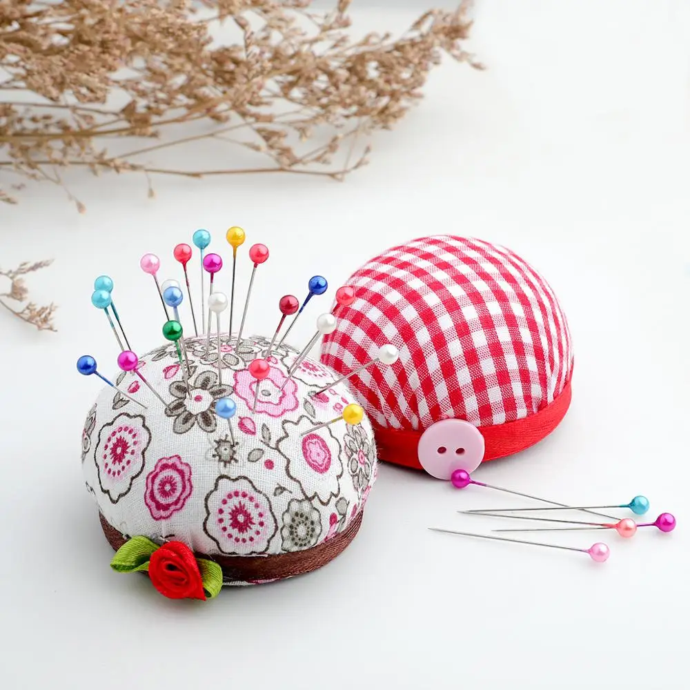 

Cute Ball Mini Ball Shaped Lovely Wrist Strap Sewing Needle Pin Cushion With Storage Case for DIY Sewing Needlework Accessory