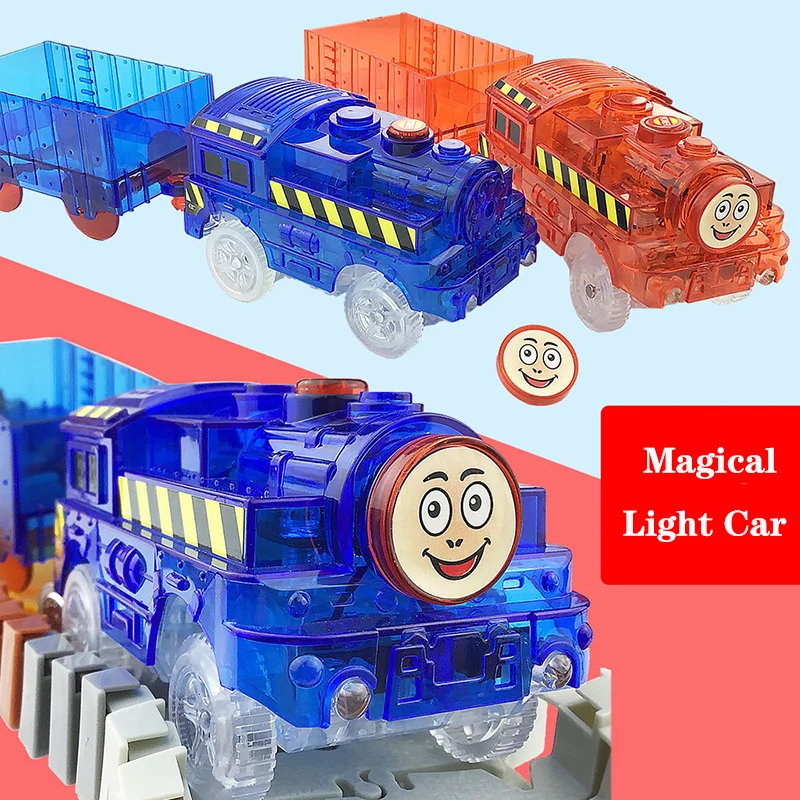 

LED Light Cars for Magic Tracks Electronics Car Toys With Flashing Lights Fancy DIY Diecast Toy Car Lights Glowing Racing Toys