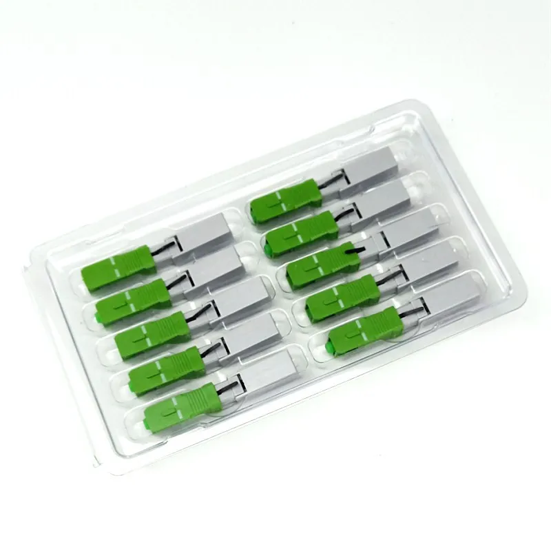 

SC APCFast Connector Single-Mode Connector FTTH Tool Cold Connector fiber optic 100PCS/box Sc APC Connector