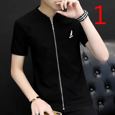 

Summer new trend fashion lapel half sleeve slim shirt