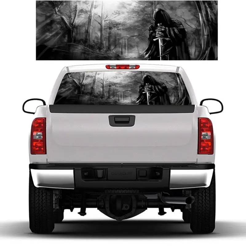 

2021 New 3D Grim Reaper Death Forest Rear Window Graphic Sticker Car Truck SUV Van Decal