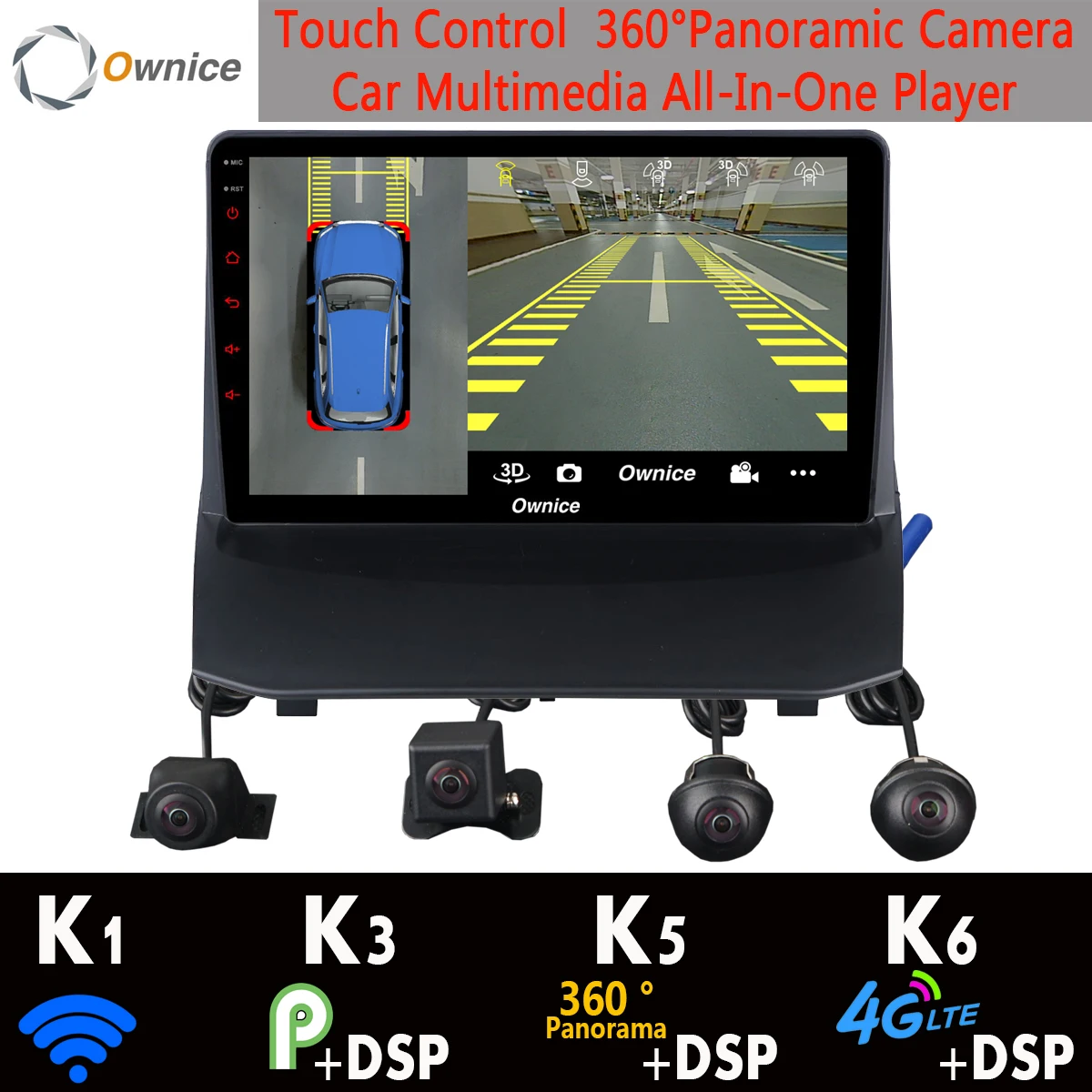 360 ° 4 ×DVR камера 4G SIM Android 9 0 8 ядер + 64G SPDIF DSP CarPlay Автомобильный мультимедийный GPS