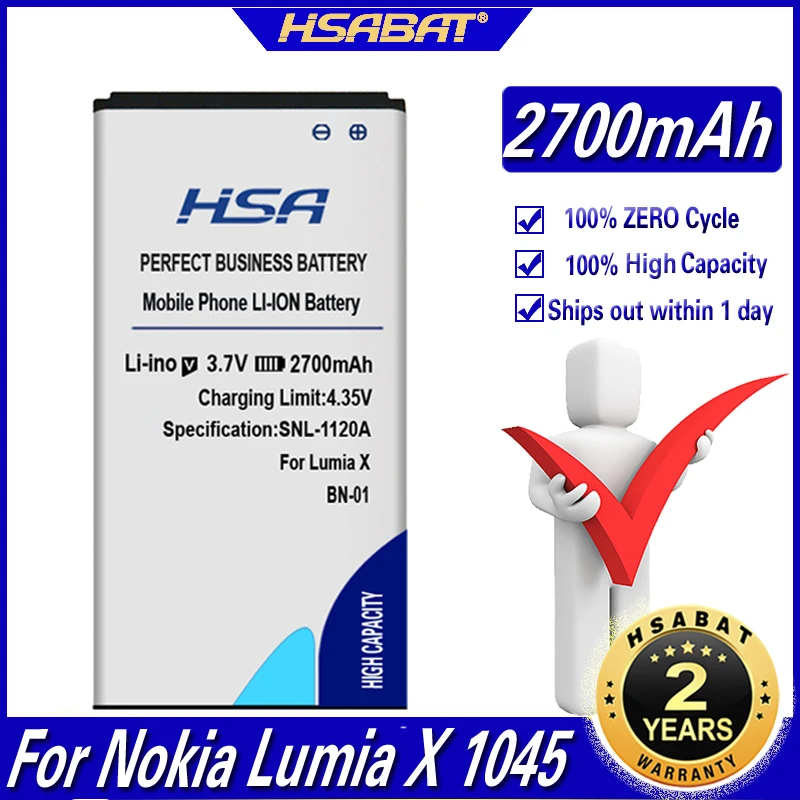 Новинка 100% 2700 мА · ч BN 01 BN01 телефон для Nokia Lumia X 1045 мобильный RM 980 Normandy/X2 + Plus 1013 X2DS|mobile