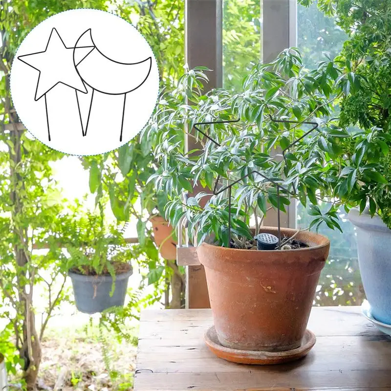

2pcs Five-pointed Star Plant Racks Moon Shaped Plant Climbing Racks Plant Racks