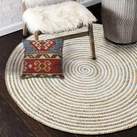 rugs home hand woven carpet 100 natural jute cotton woven round carpet reversible decoration area carpet