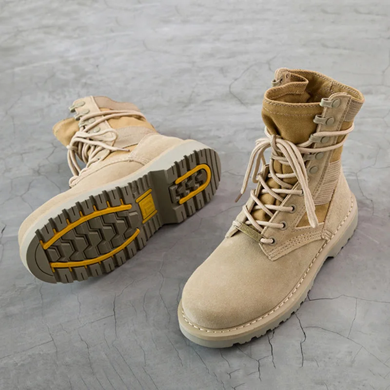 LAKESHI Brand Men Boots Fashion Motocycle Boots Men Shoes Winter Military Boots Male Autumn Winter Leather Desert Male Boots