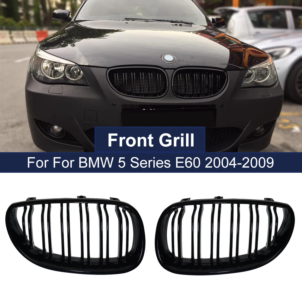 Car Front Kidney Grilles Racing grill for BMW E60 E61 5 Series M5 520I 535I 550I 2004-2009 Dual line Double Slat Auto Styling | Автомобили