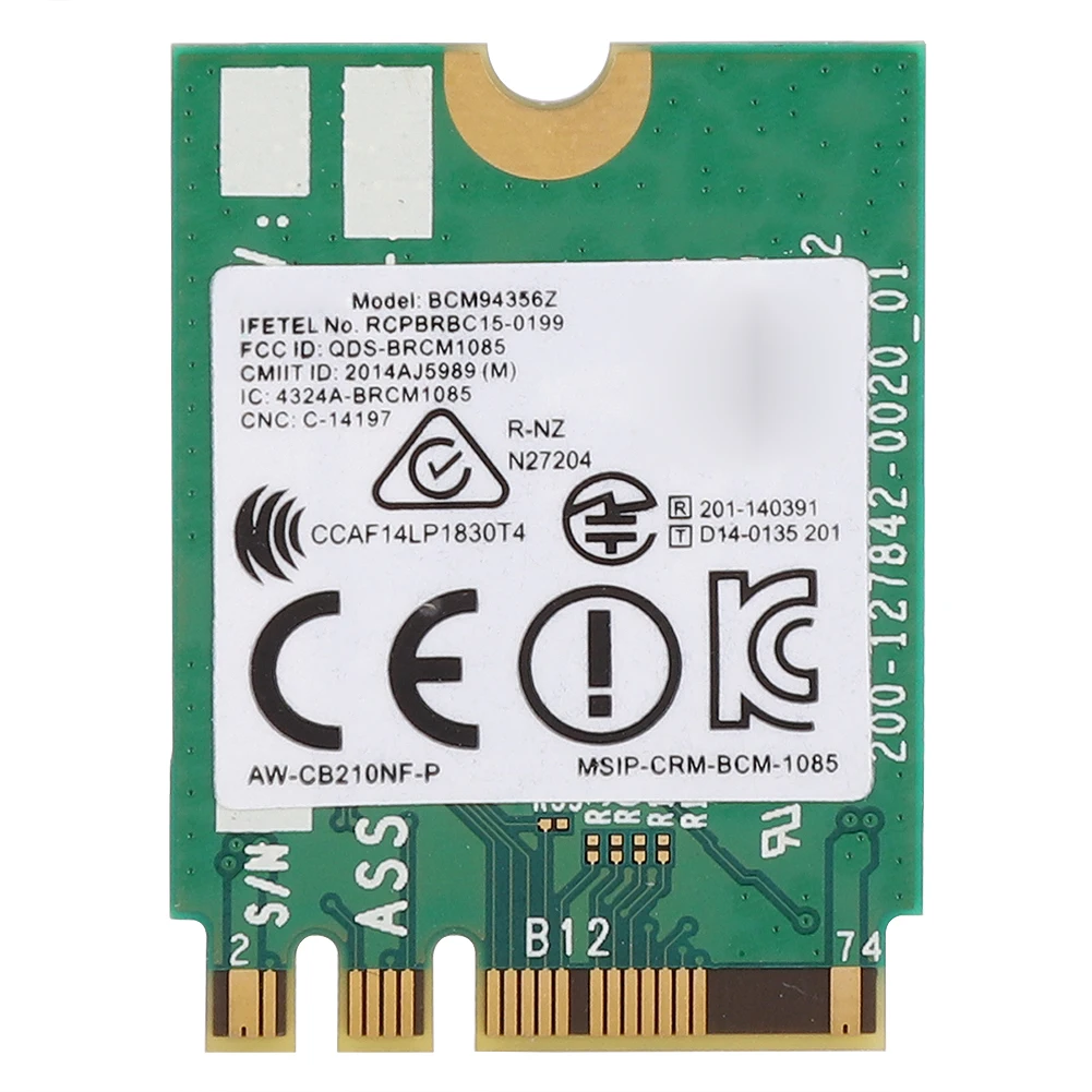 

New 2.4GHz+5GHz Dual-Band Network Card BCM94356Z WiFi AC Wireless Network Card NGFF Interface For WIN7.32 64 WIN8.32.64 WIN8.1