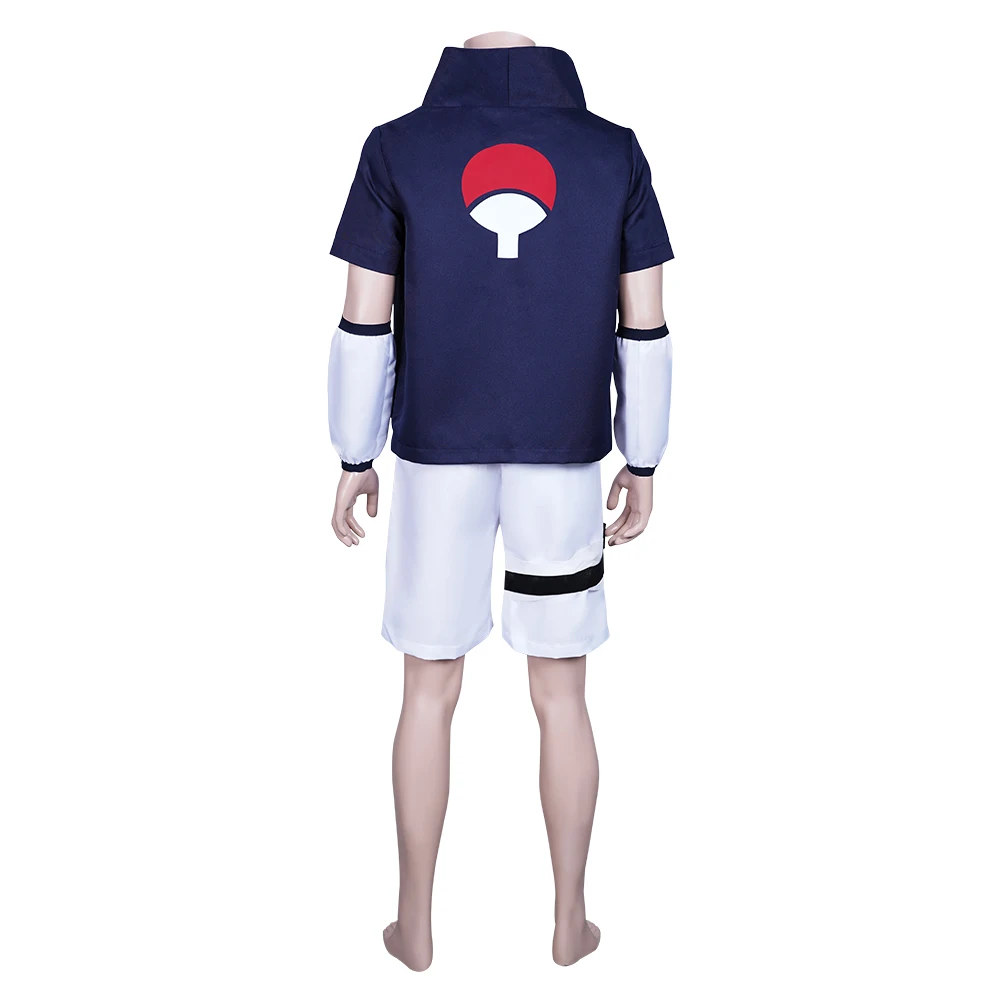 Аниме Sasuke Uchiha Косплэй Взрослый Костюм Униформа Комплект со штанами и топами на